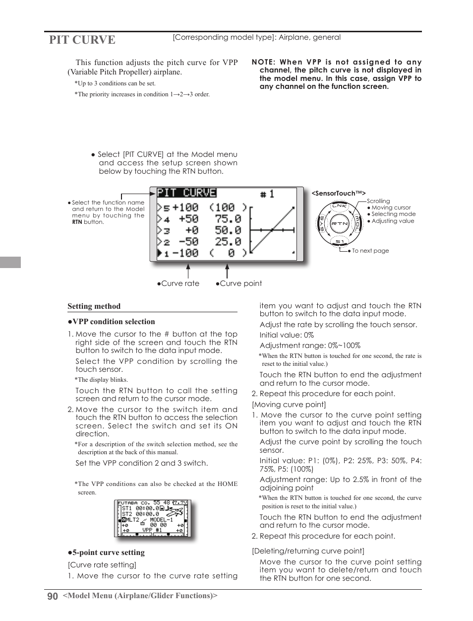 Pit curve | Futaba 8FGAS, 8FGHS 2.4GHz User Manual | Page 90 / 139