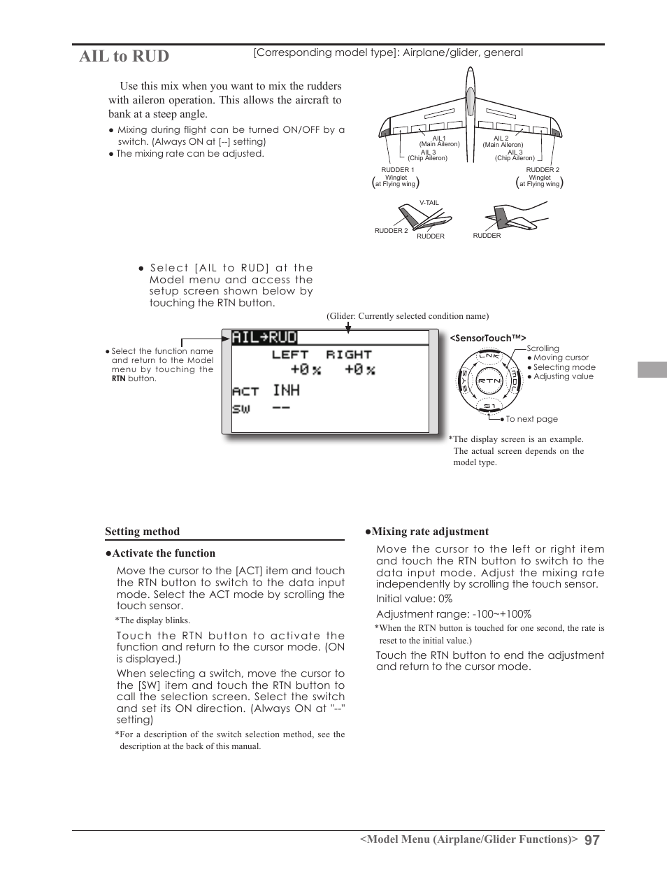 Ail to rud | Futaba 8FGAS, 8FGHS 2.4GHz User Manual | Page 97 / 139