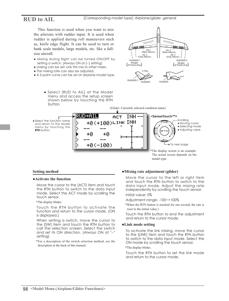 Rud to ail | Futaba 8FGAS, 8FGHS 2.4GHz User Manual | Page 98 / 139