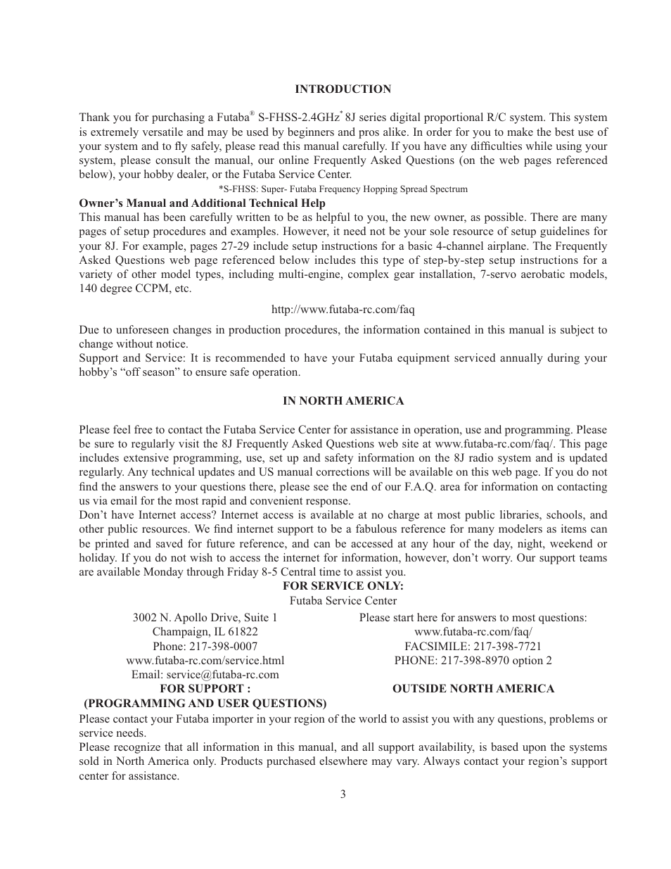 Futaba 8J User Manual | Page 4 / 93