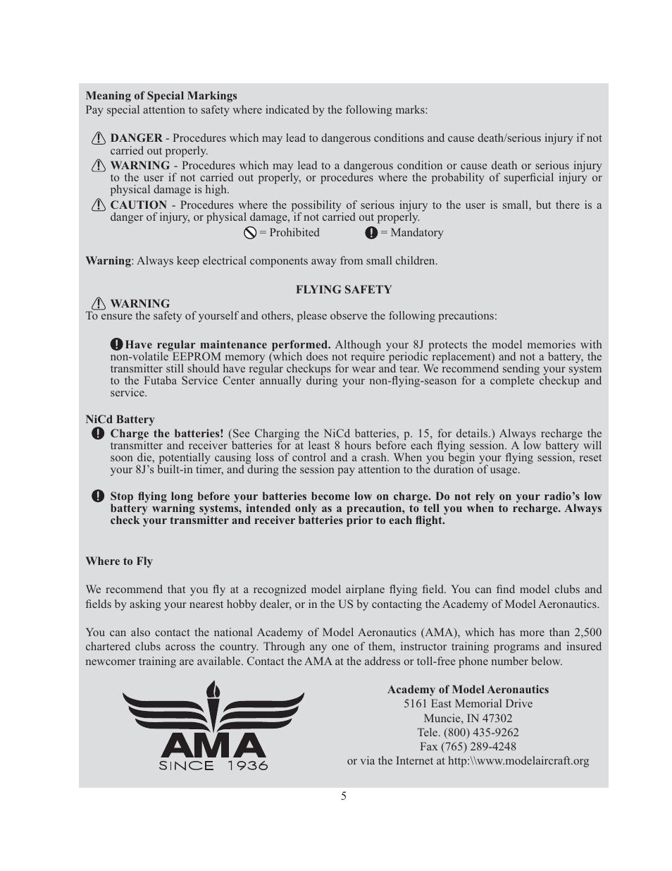 Futaba 8J User Manual | Page 6 / 93