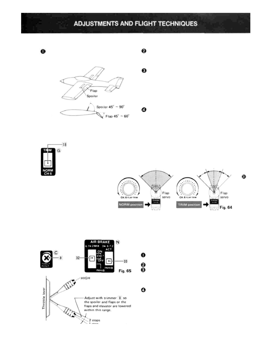 Aircraft with flaps and spoilers(airbrake), Flap trim function | Futaba 8SGAP User Manual | Page 33 / 38