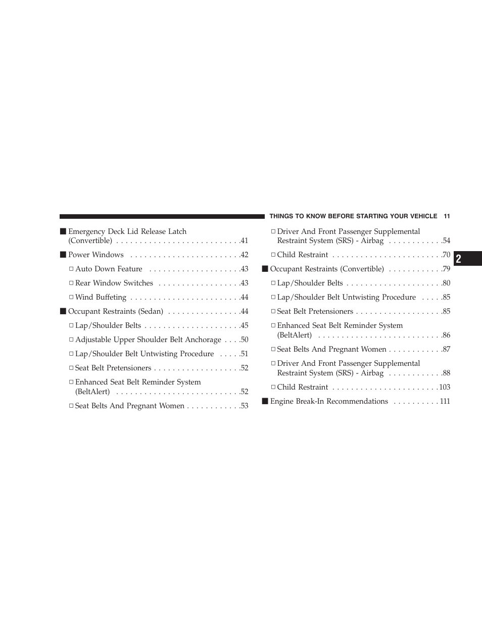 Chrysler 2007 PT Cruiser Convertible User Manual | Page 11 / 458