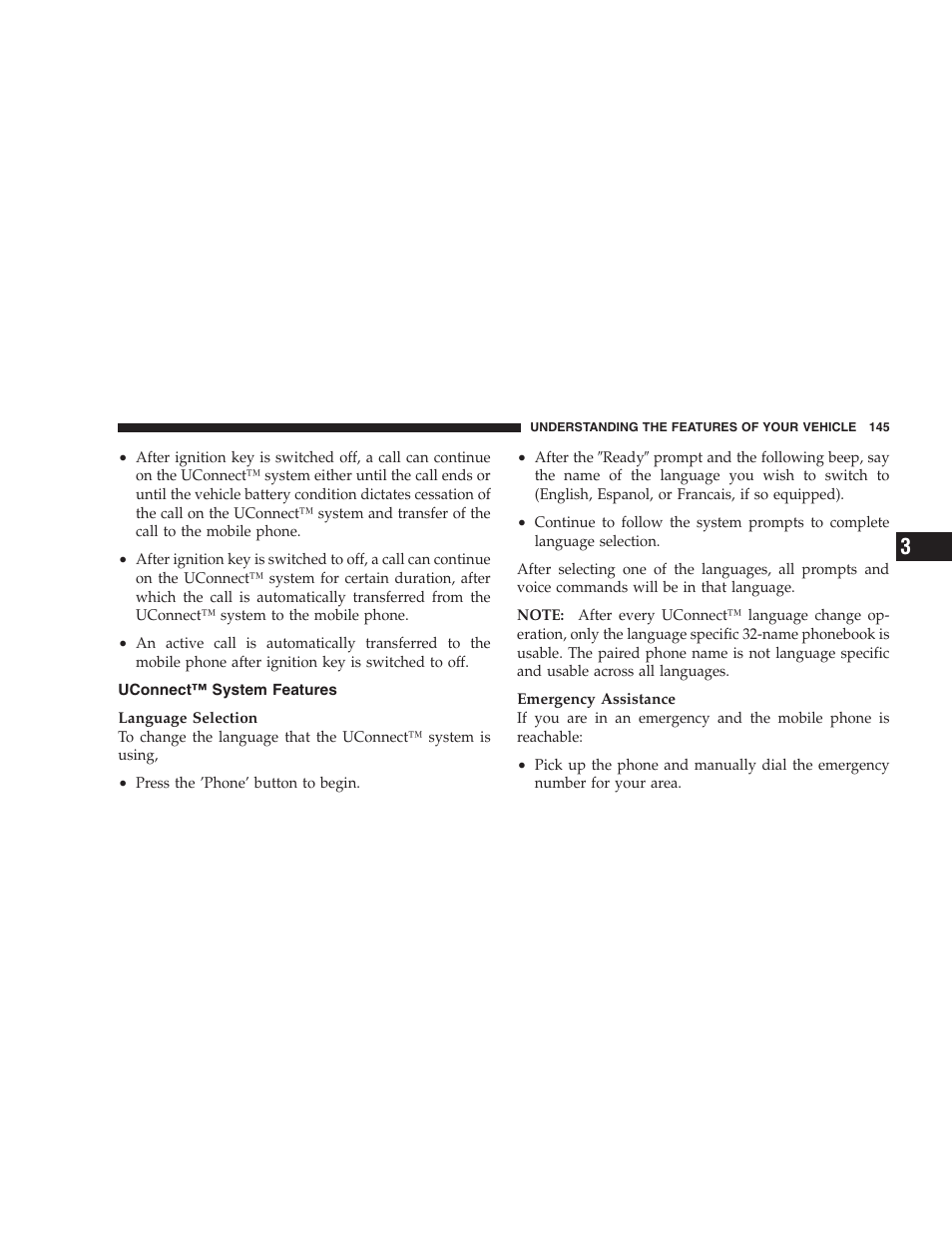 Uconnect™ system features | Chrysler 2007 PT Cruiser Convertible User Manual | Page 145 / 458