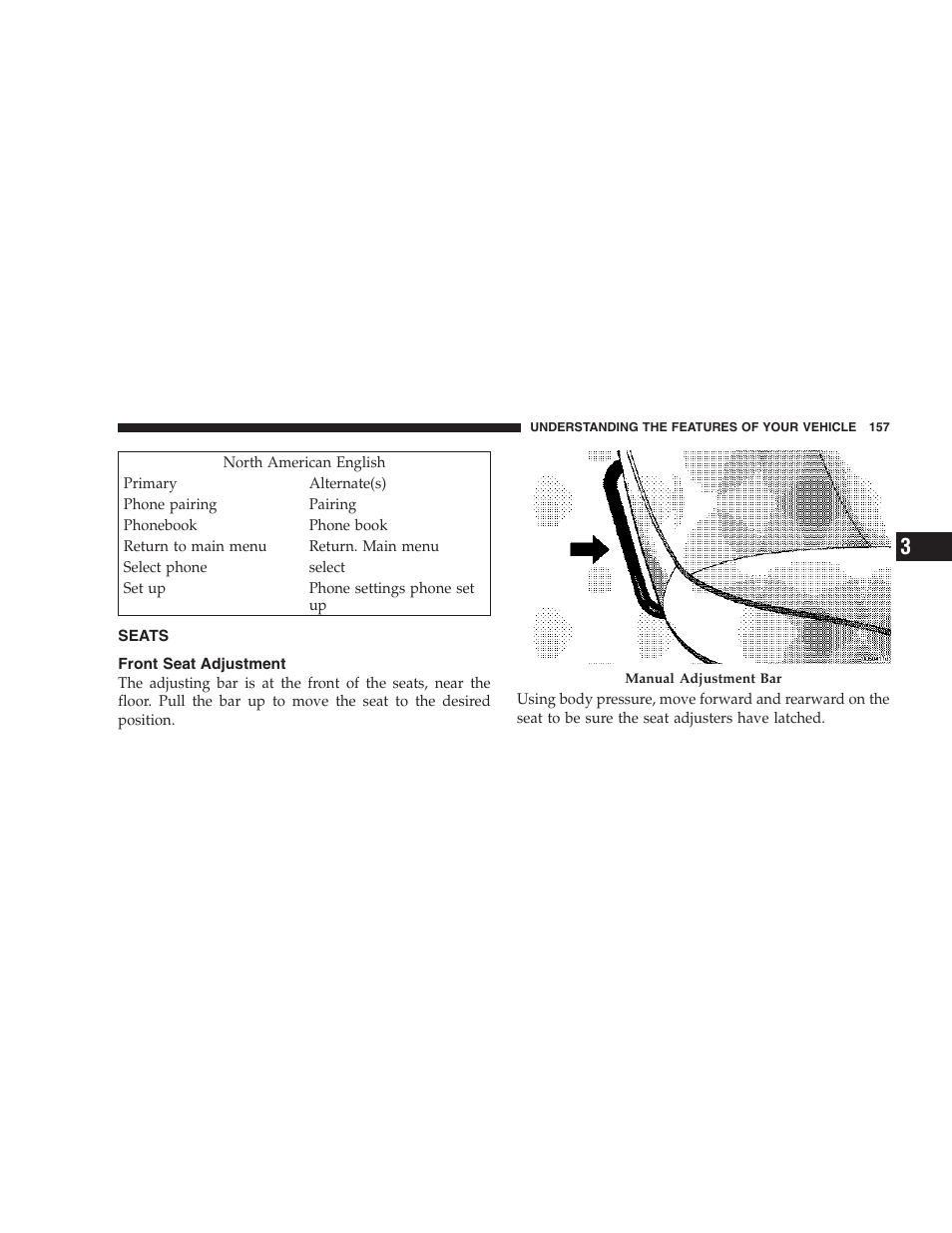 Seats, Front seat adjustment | Chrysler 2007 PT Cruiser Convertible User Manual | Page 157 / 458