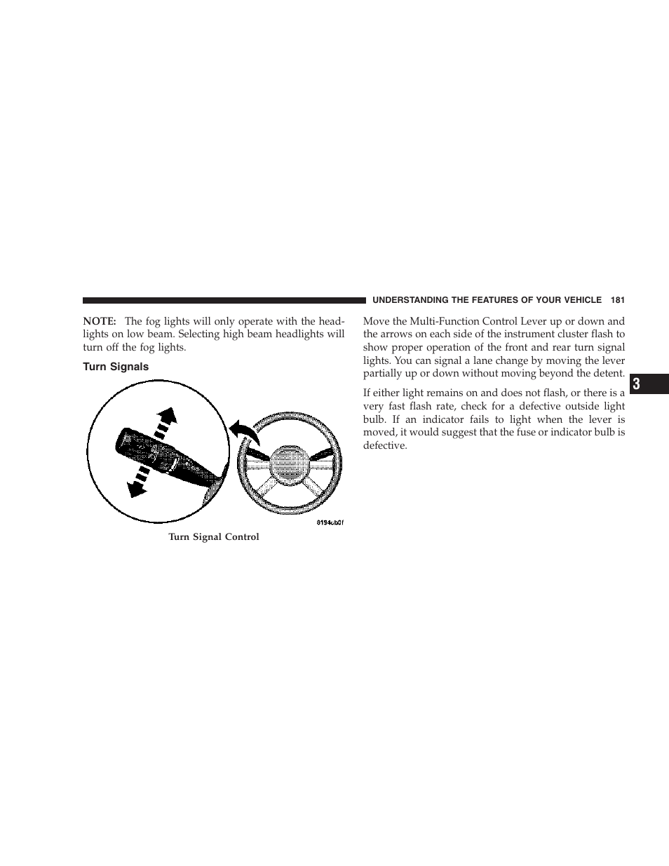 Turn signals | Chrysler 2007 PT Cruiser Convertible User Manual | Page 181 / 458