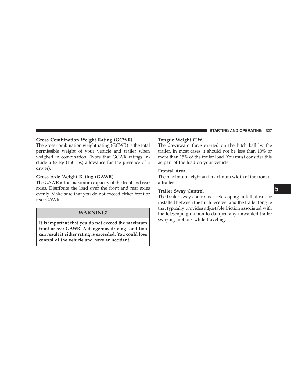 Chrysler 2007 PT Cruiser Convertible User Manual | Page 327 / 458