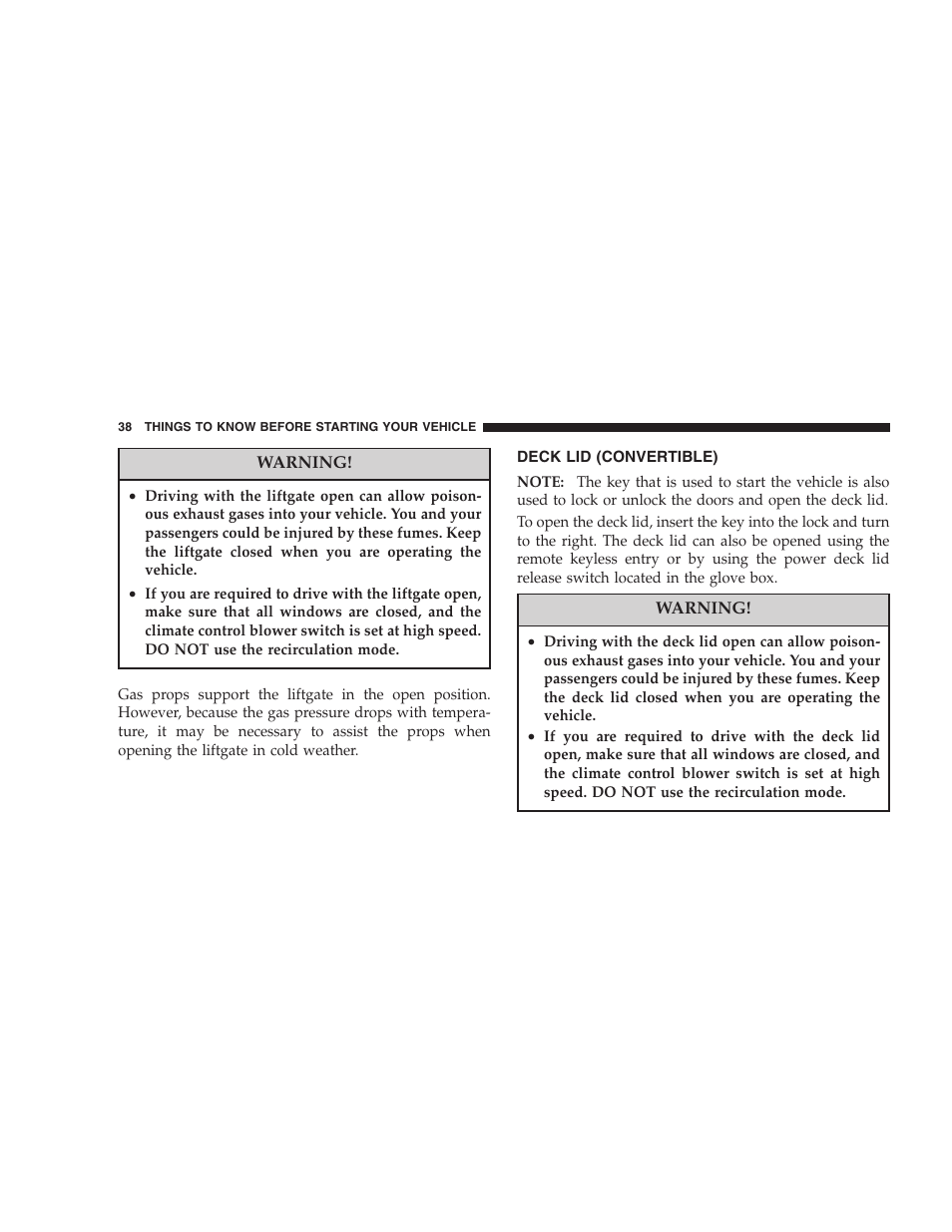 Deck lid (convertible) | Chrysler 2007 PT Cruiser Convertible User Manual | Page 38 / 458