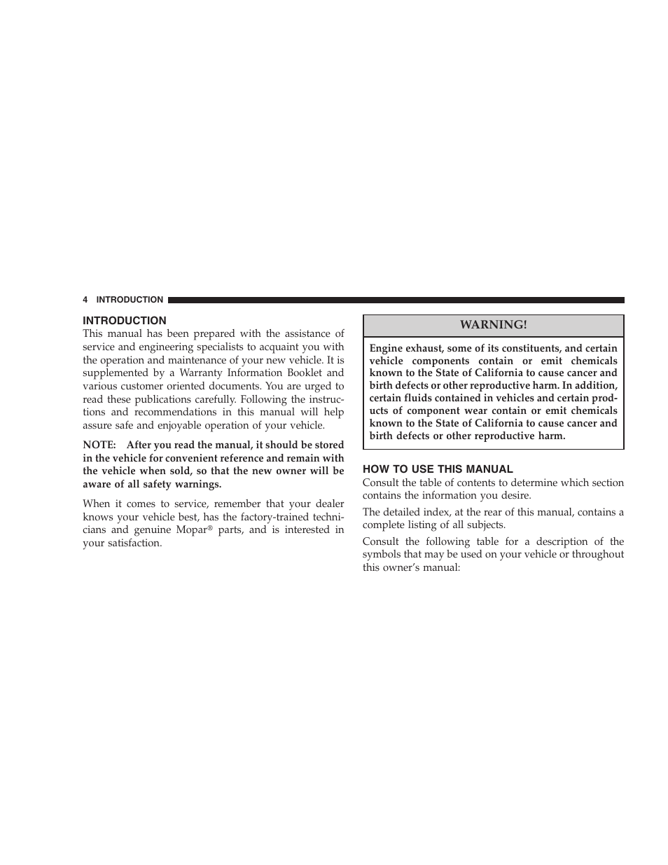 Introduction, How to use this manual | Chrysler 2007 PT Cruiser Convertible User Manual | Page 4 / 458