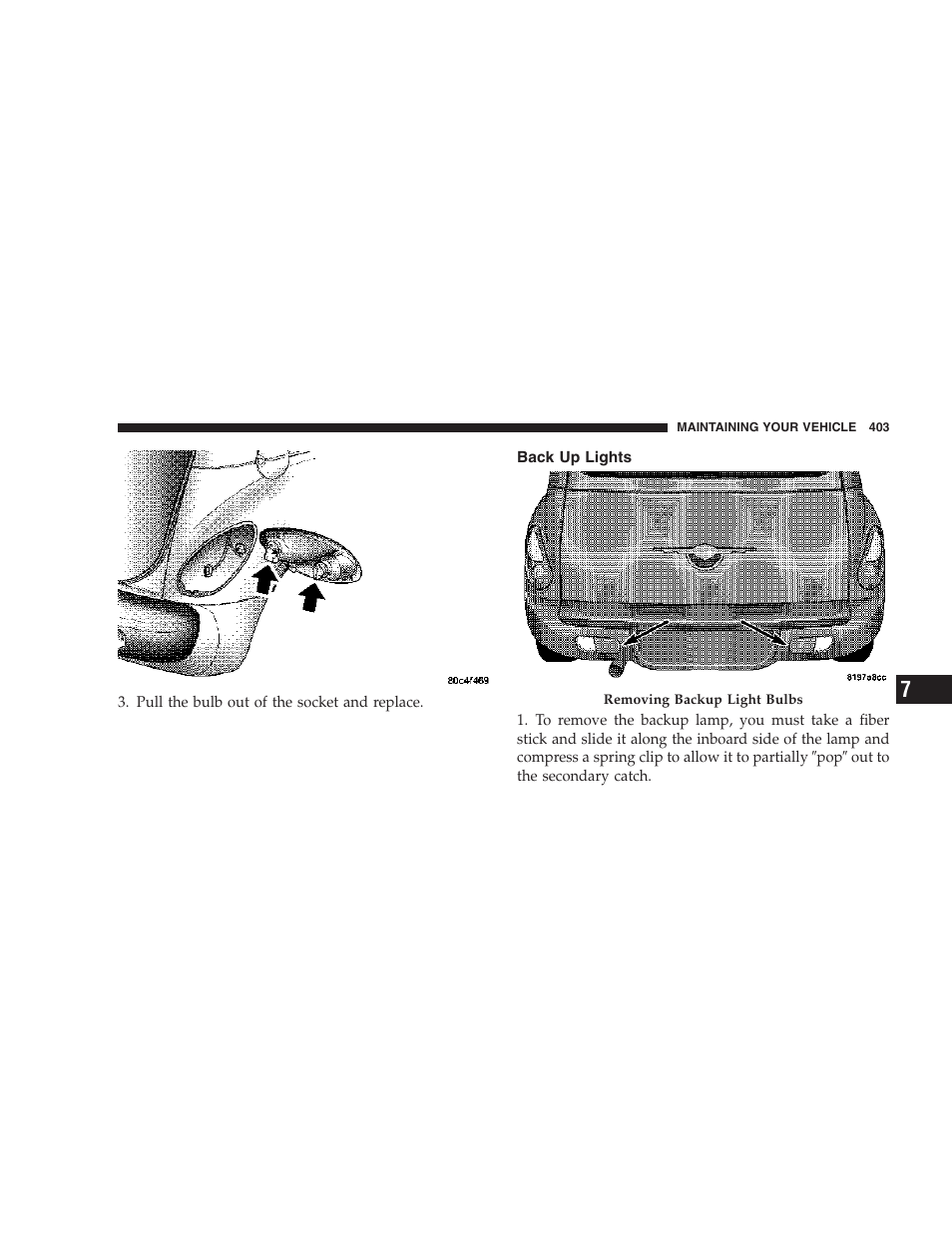 Back up lights | Chrysler 2007 PT Cruiser Convertible User Manual | Page 403 / 458