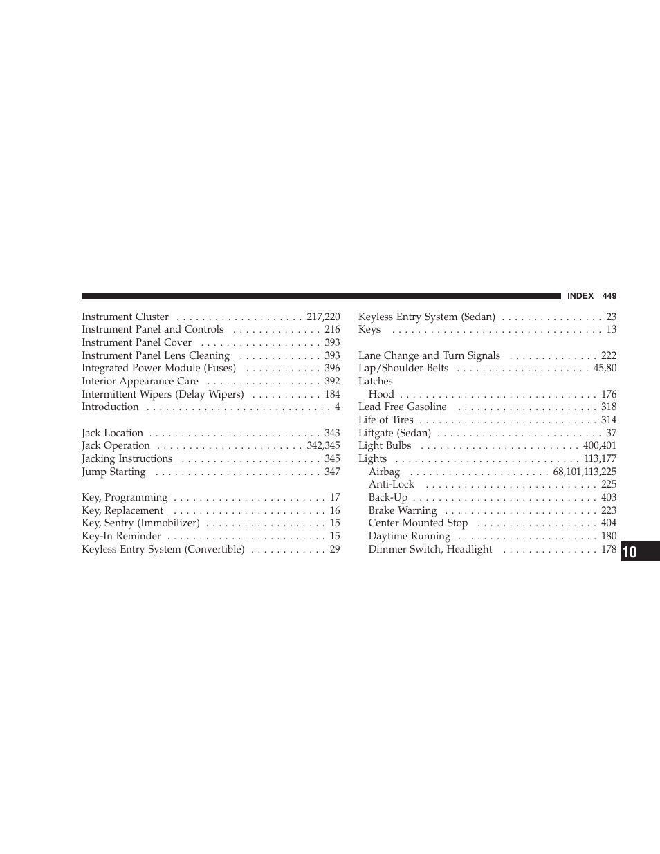 Chrysler 2007 PT Cruiser Convertible User Manual | Page 449 / 458