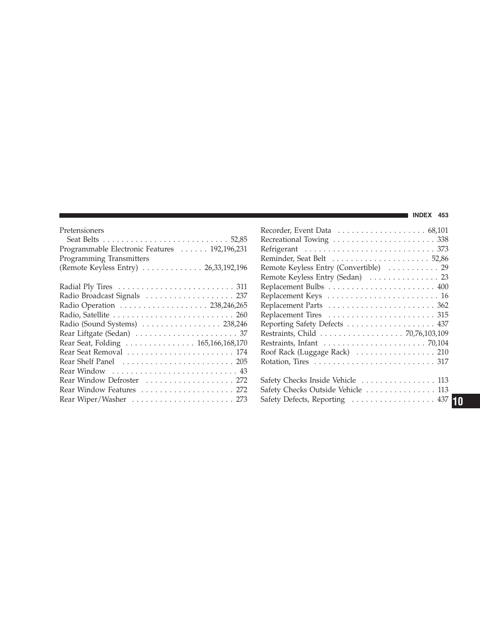 Chrysler 2007 PT Cruiser Convertible User Manual | Page 453 / 458