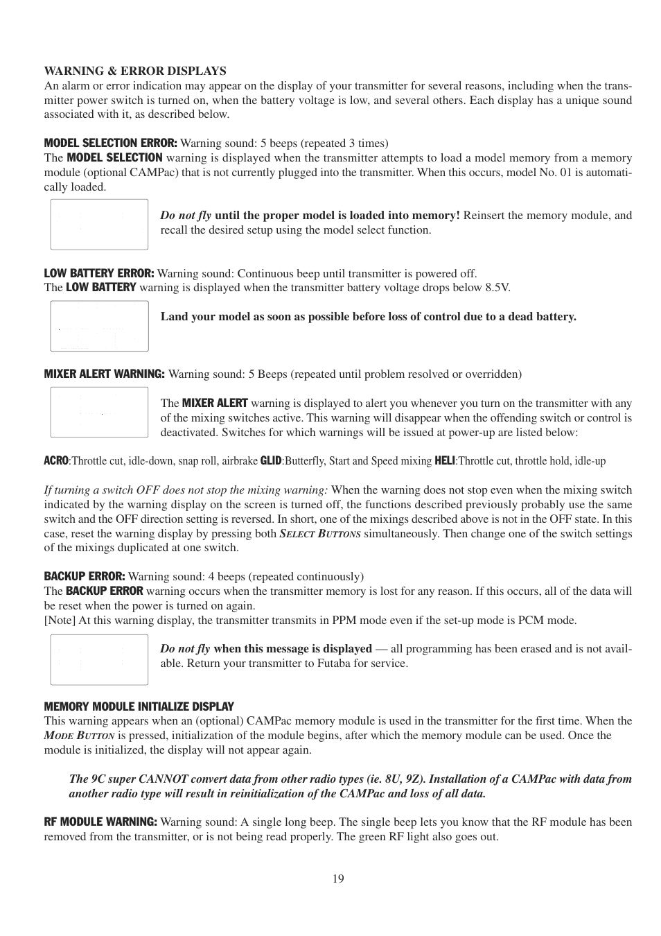 Futaba 9CPS User Manual | Page 19 / 109