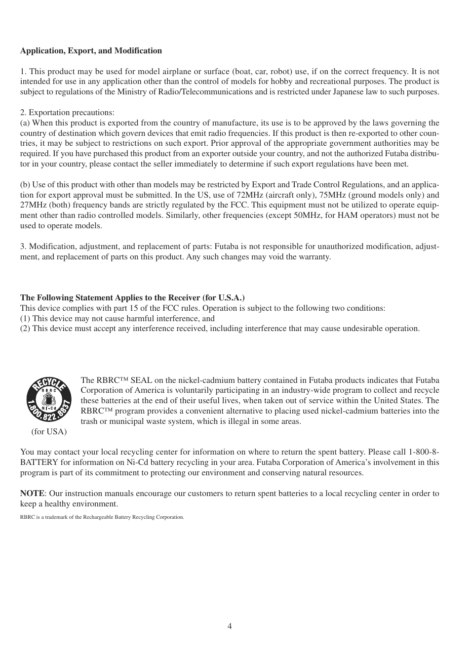 Futaba 9CPS User Manual | Page 4 / 109