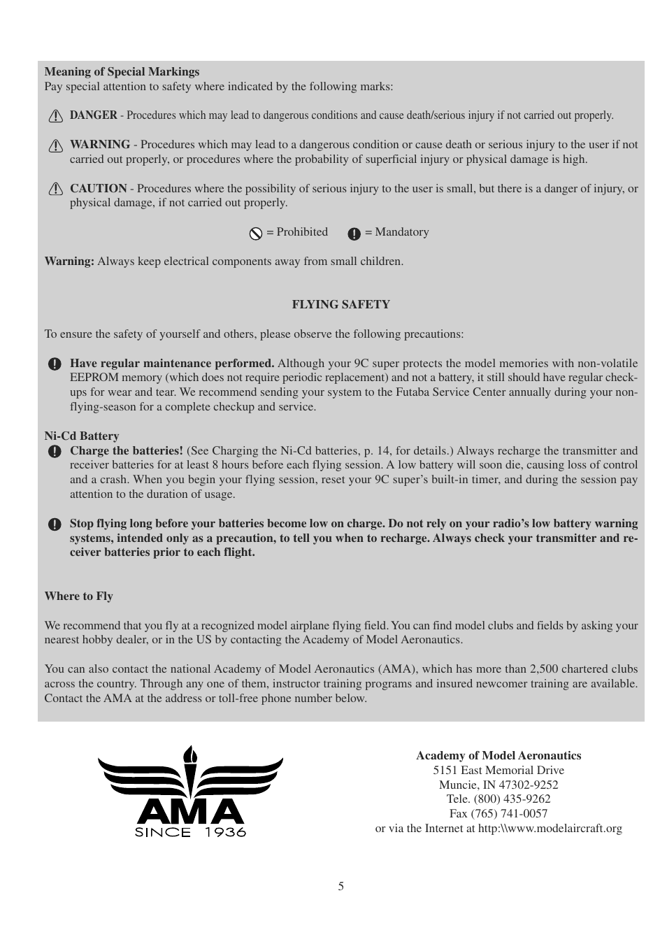 Futaba 9CPS User Manual | Page 5 / 109
