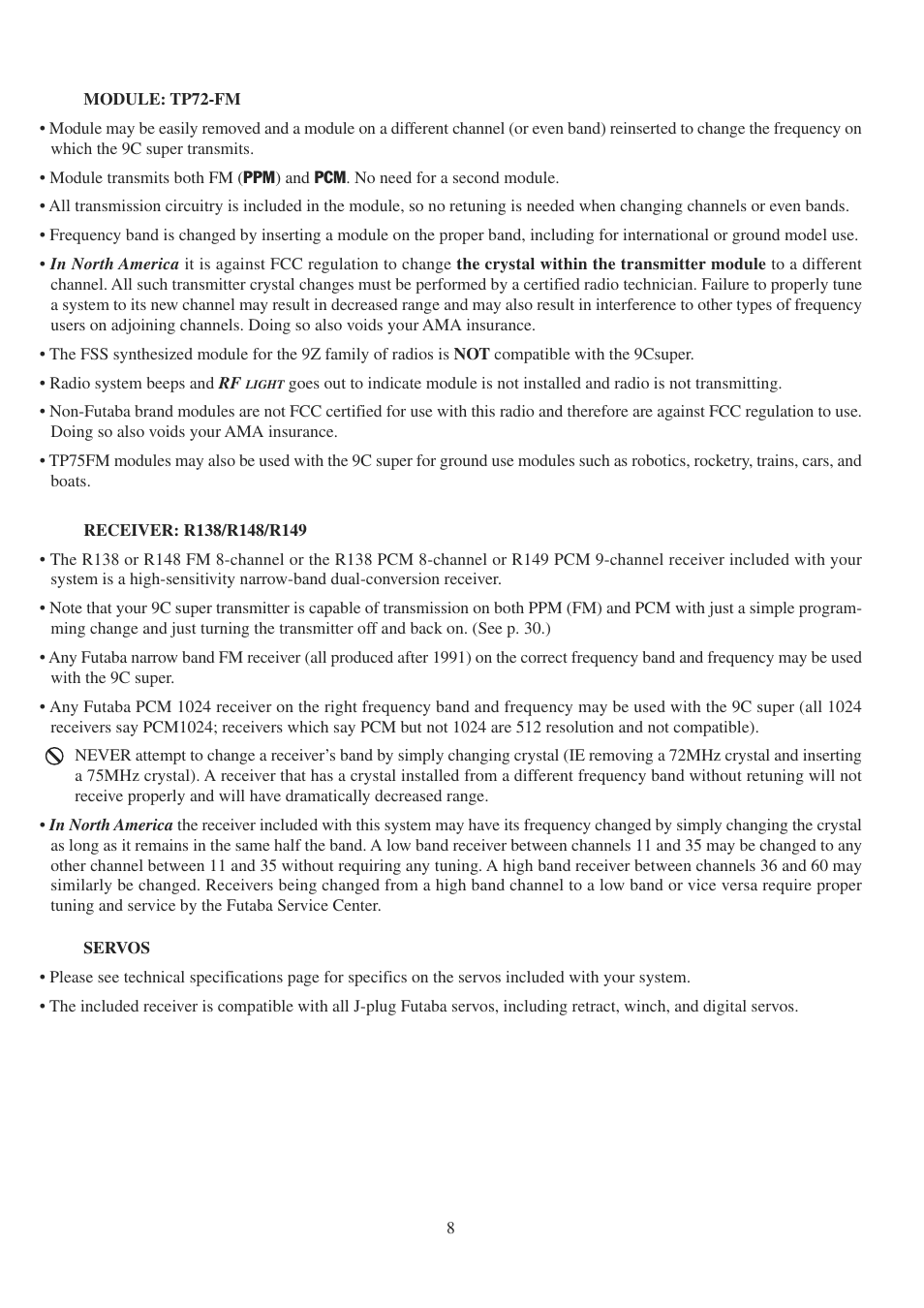 Futaba 9CPS User Manual | Page 8 / 109