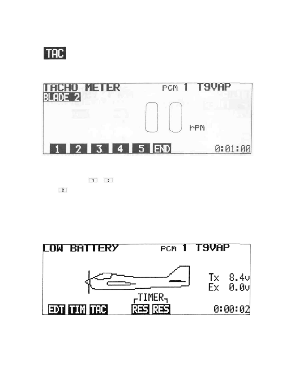 Low battery warning | Futaba 9VAP User Manual | Page 14 / 60