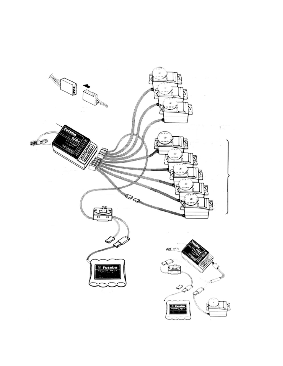 Receivers and servos, Receiver, servo, switch, and battery connections | Futaba 9VAP User Manual | Page 6 / 60