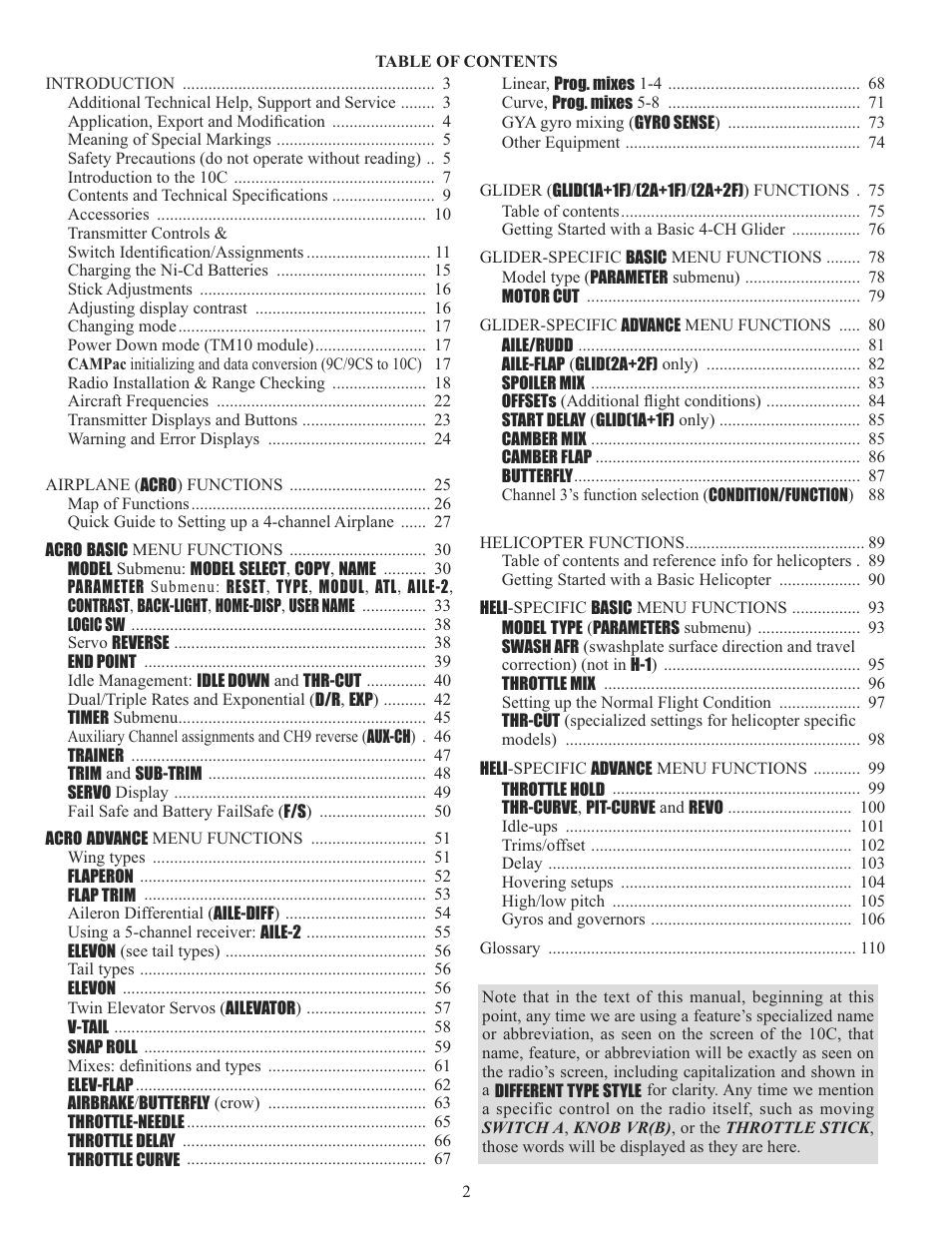 Futaba 10C 2.4GHz User Manual | Page 2 / 119