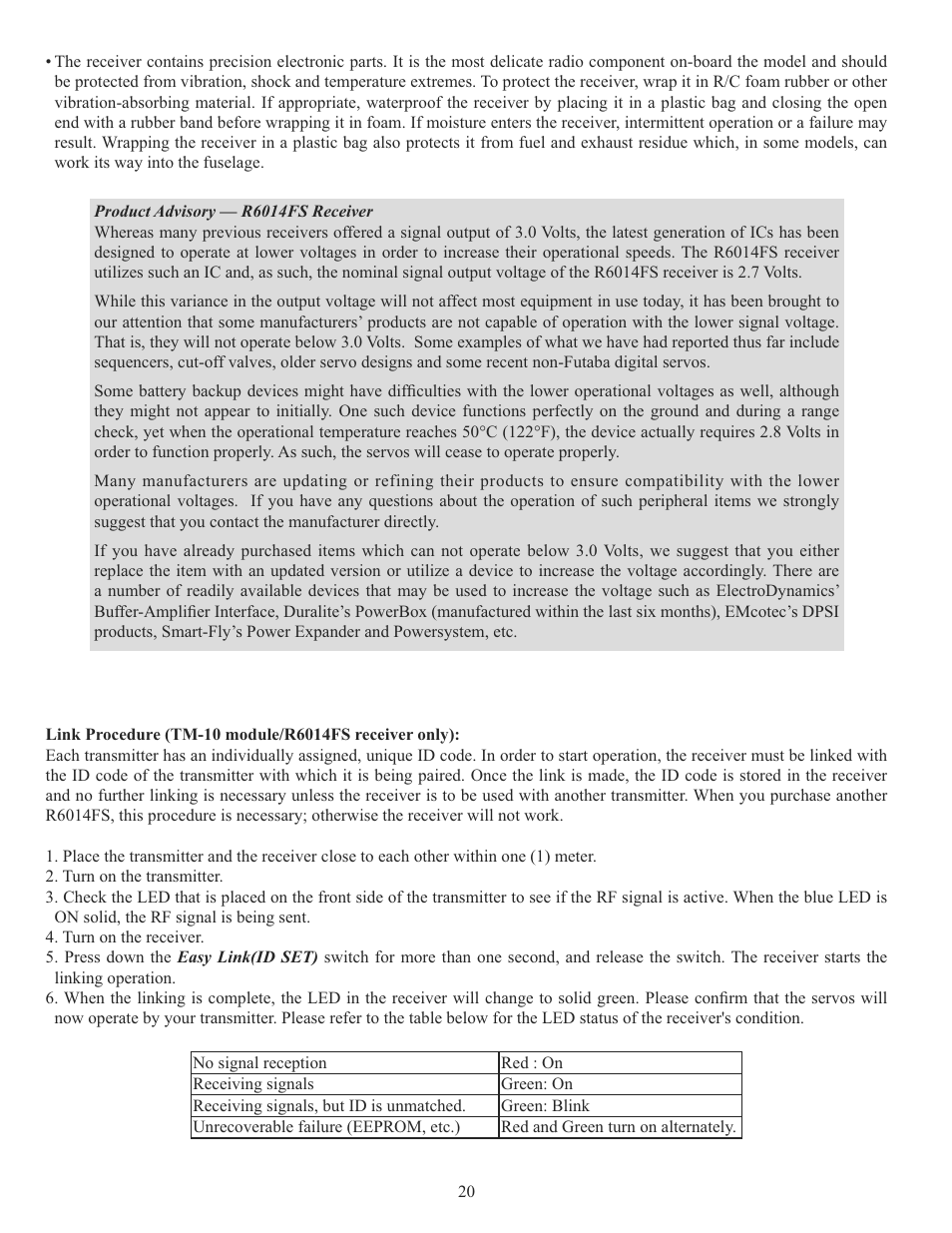 Futaba 10C 2.4GHz User Manual | Page 20 / 119