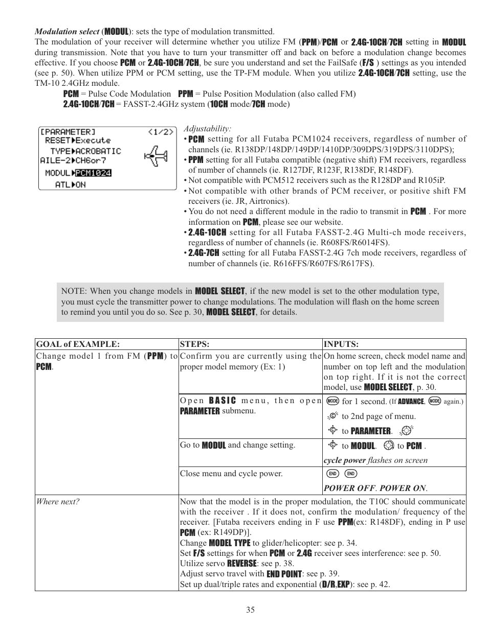 Futaba 10C 2.4GHz User Manual | Page 35 / 119