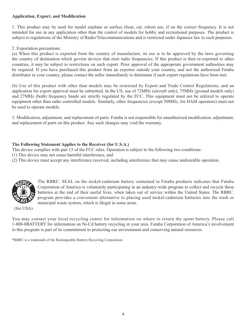 Futaba 10C 2.4GHz User Manual | Page 4 / 119