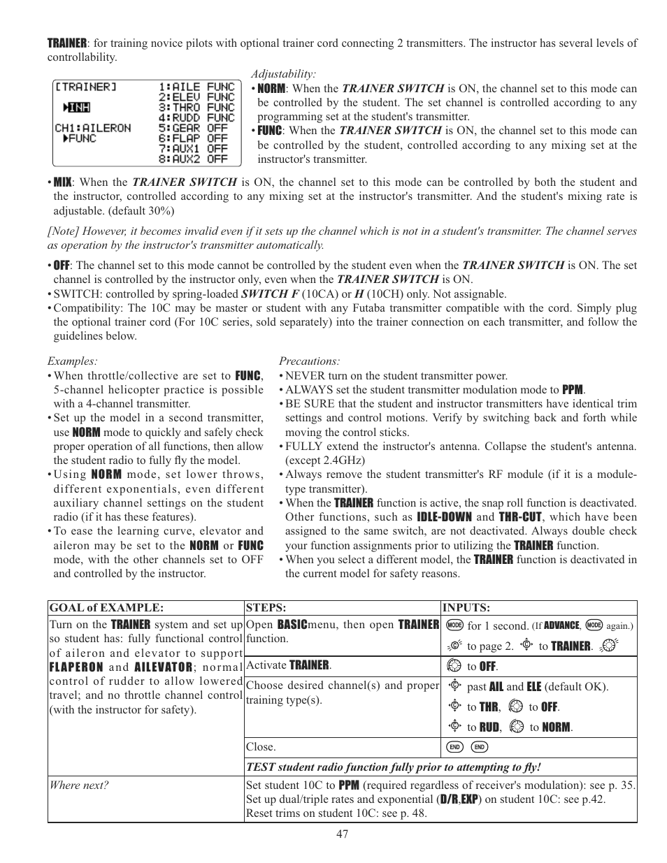 Futaba 10C 2.4GHz User Manual | Page 47 / 119