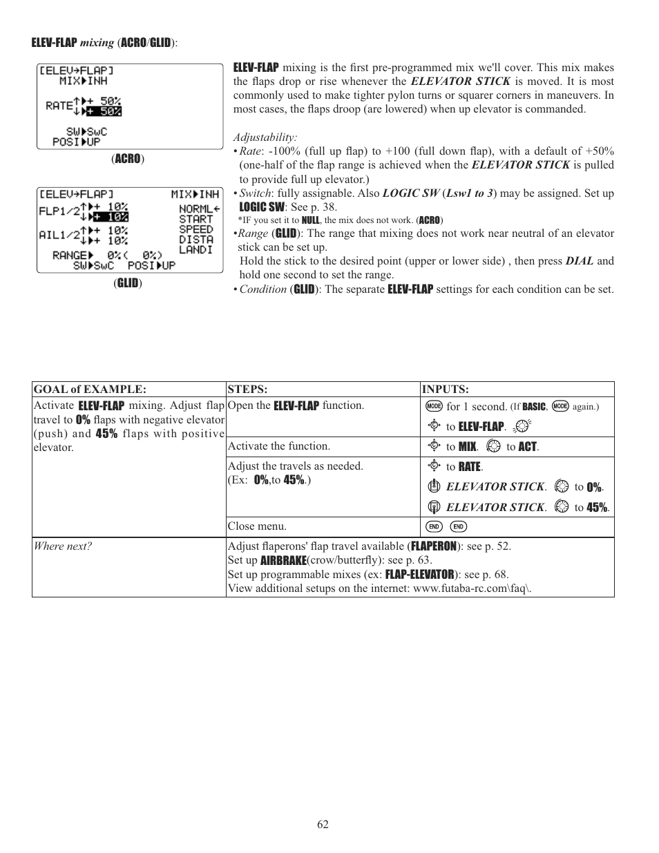 Futaba 10C 2.4GHz User Manual | Page 62 / 119