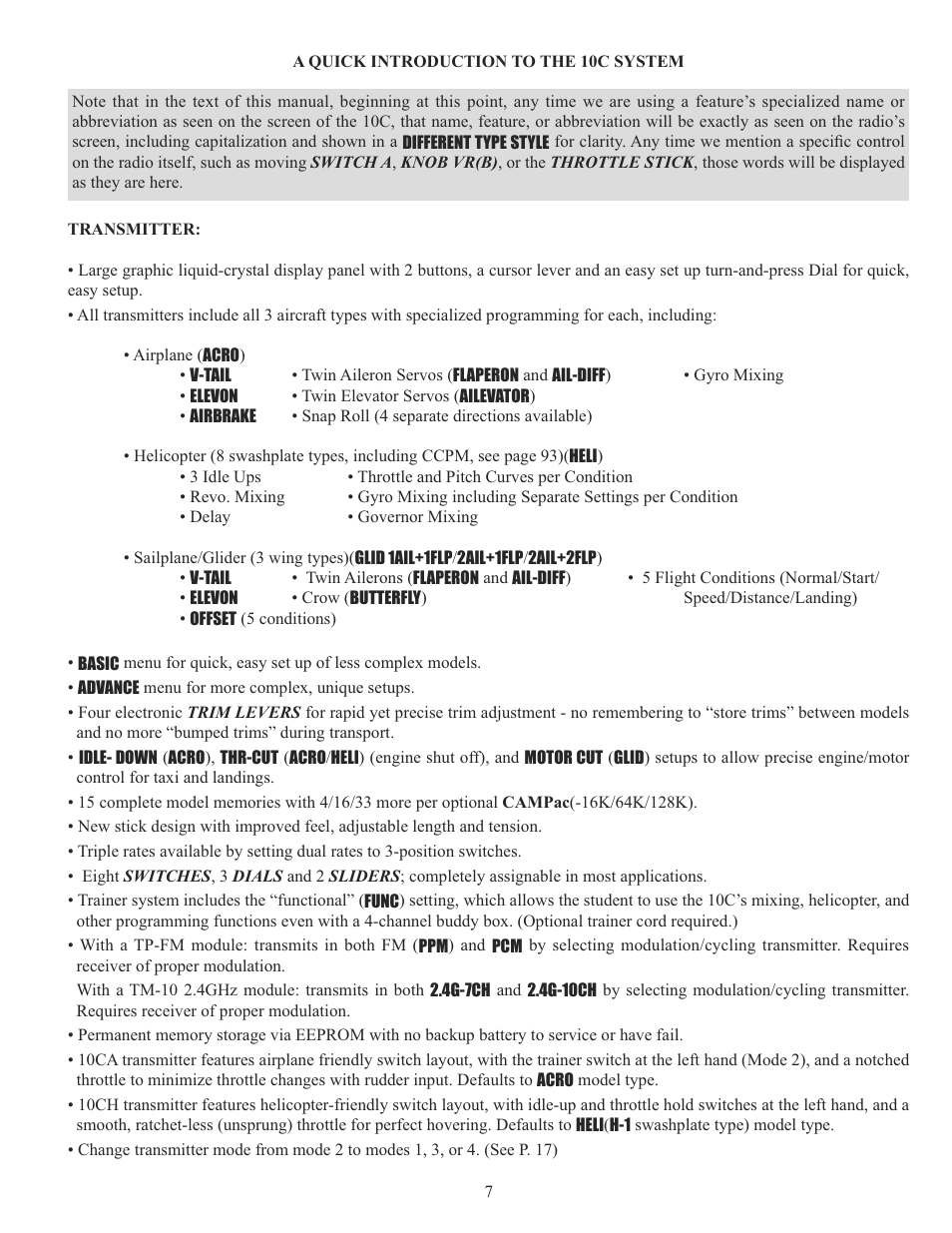 Futaba 10C 2.4GHz User Manual | Page 7 / 119