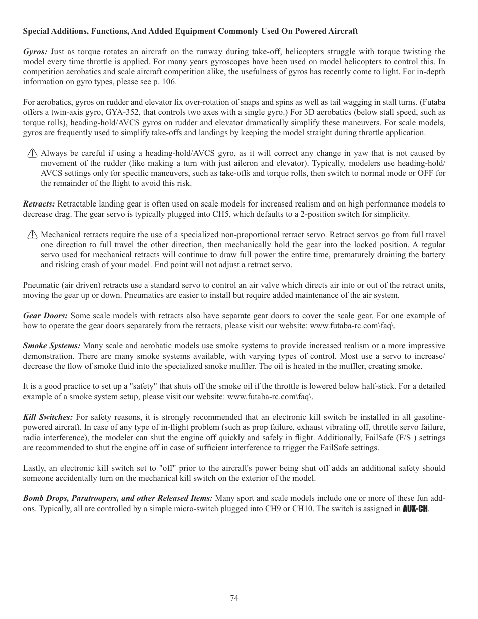 Futaba 10C 2.4GHz User Manual | Page 74 / 119