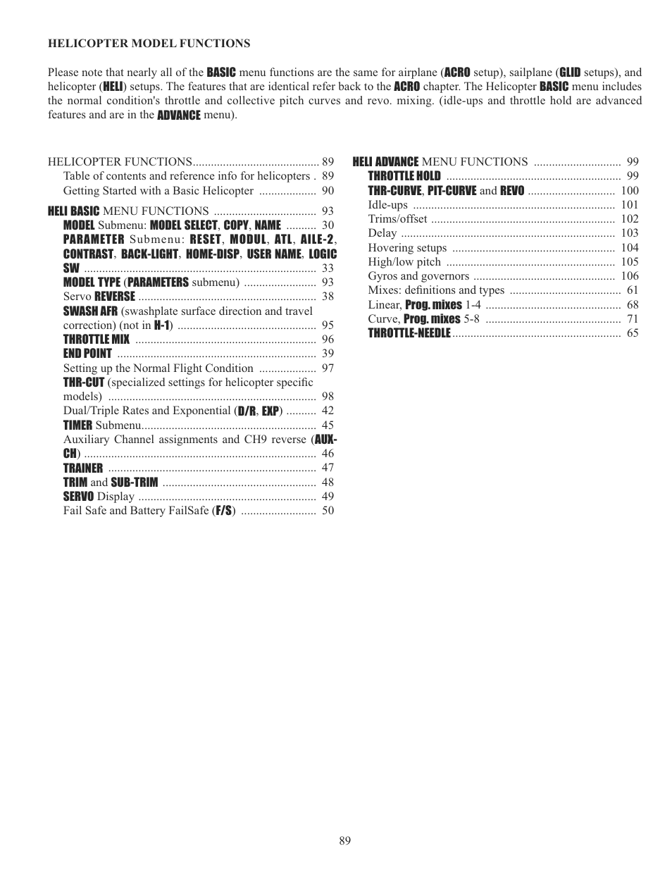 Futaba 10C 2.4GHz User Manual | Page 89 / 119