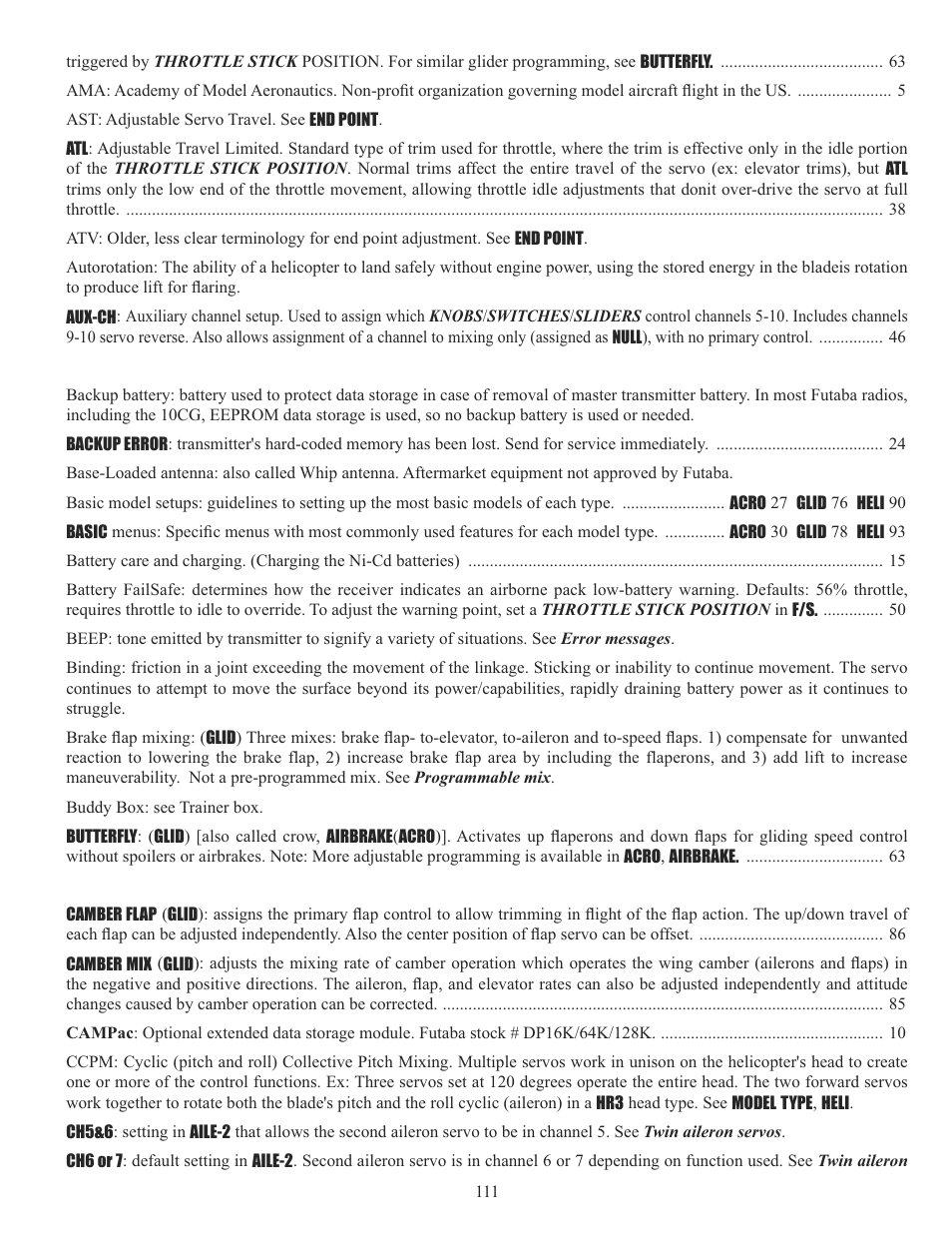 Futaba 10CG 2.4GHz User Manual | Page 111 / 119