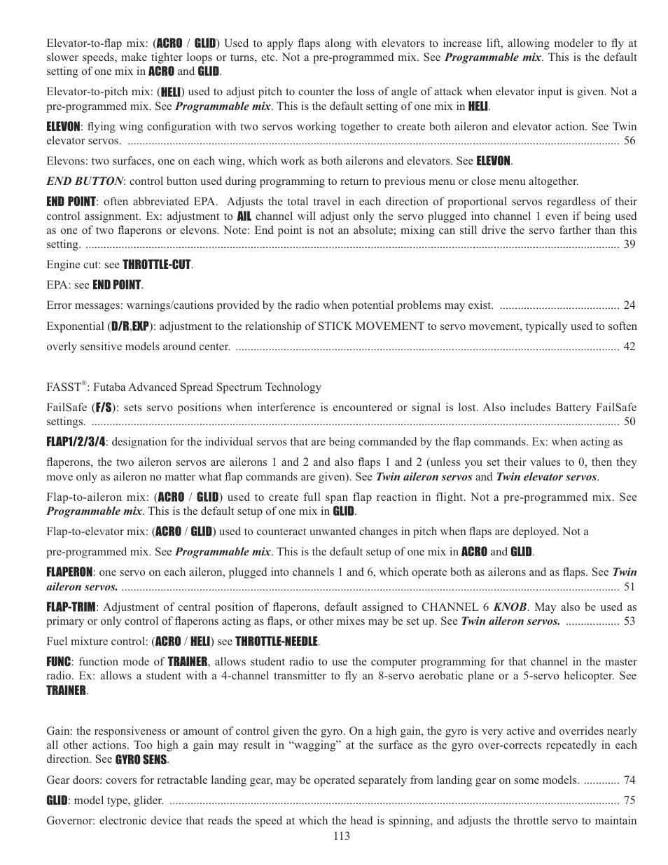 Futaba 10CG 2.4GHz User Manual | Page 113 / 119