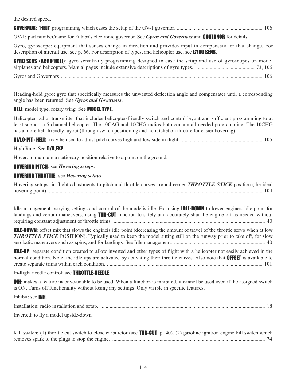 Futaba 10CG 2.4GHz User Manual | Page 114 / 119