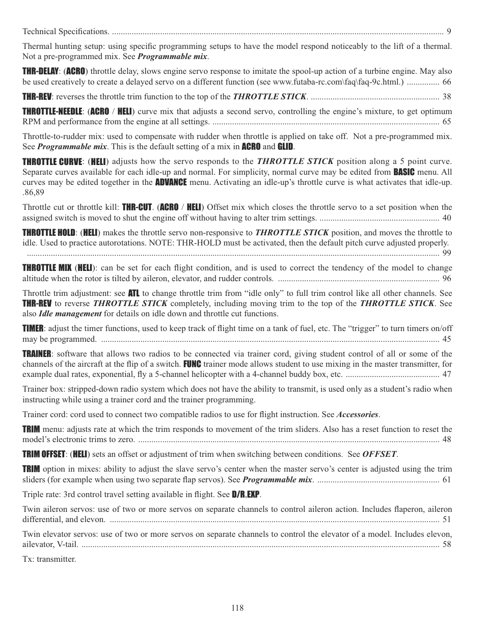 Futaba 10CG 2.4GHz User Manual | Page 118 / 119