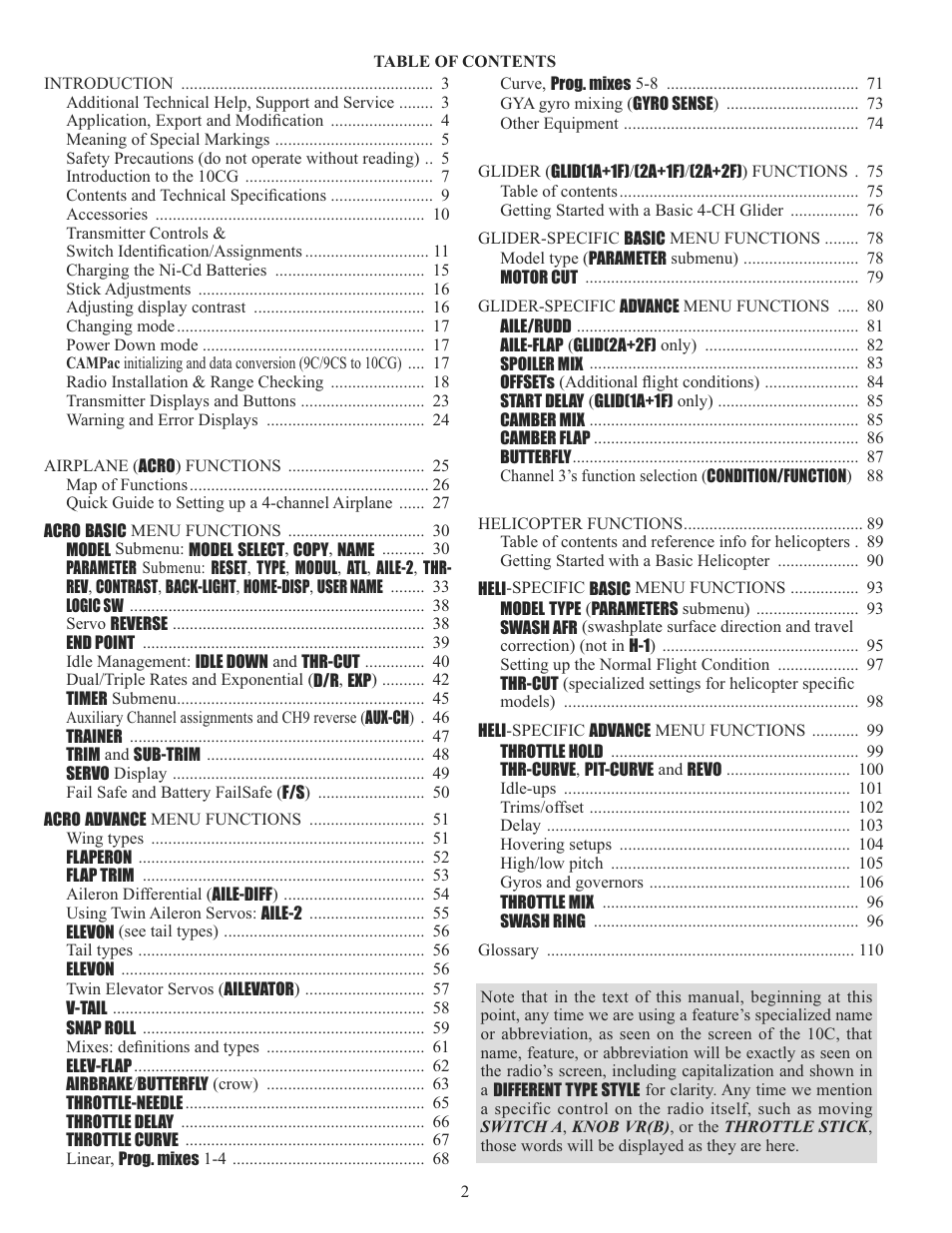 Futaba 10CG 2.4GHz User Manual | Page 2 / 119