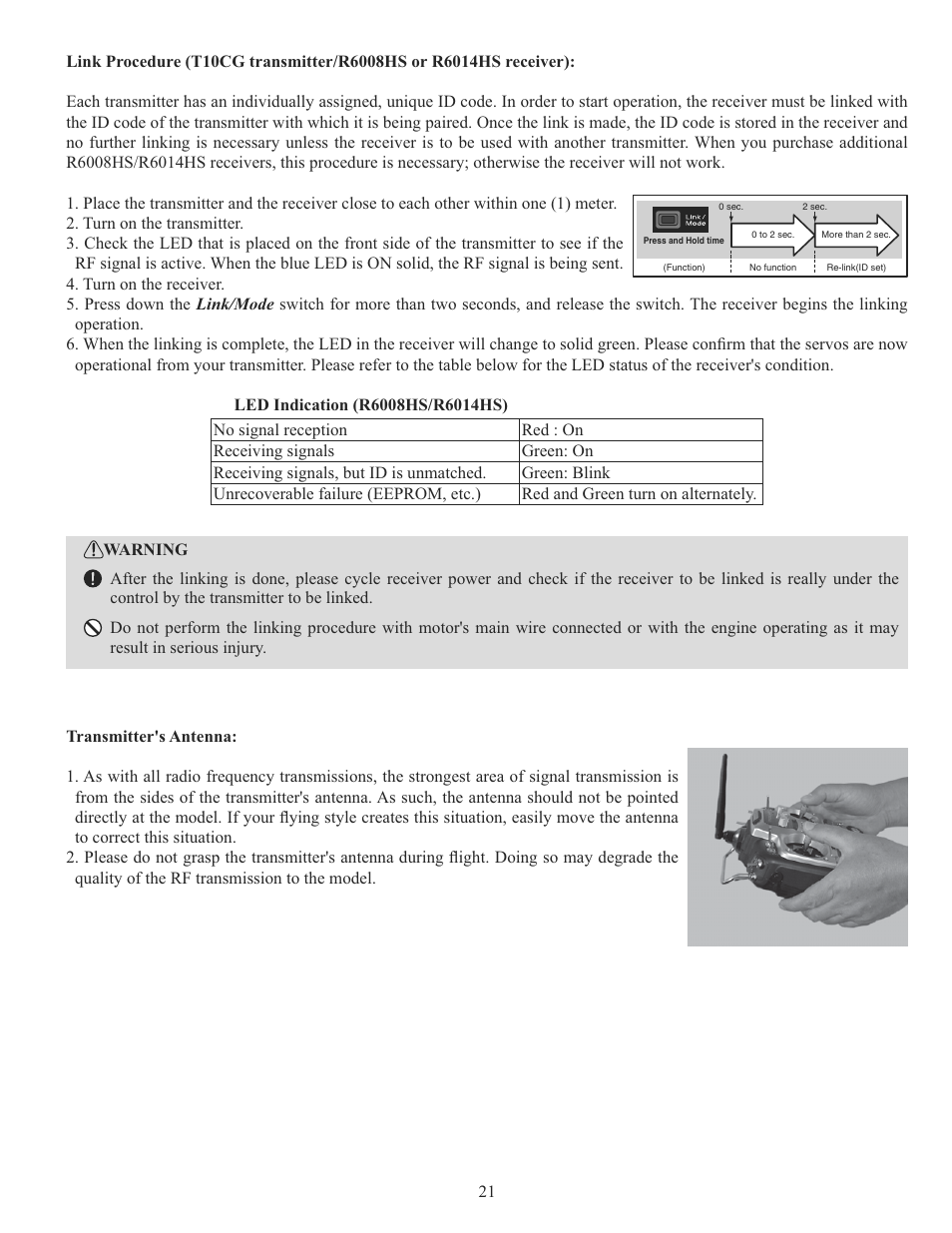 Futaba 10CG 2.4GHz User Manual | Page 21 / 119