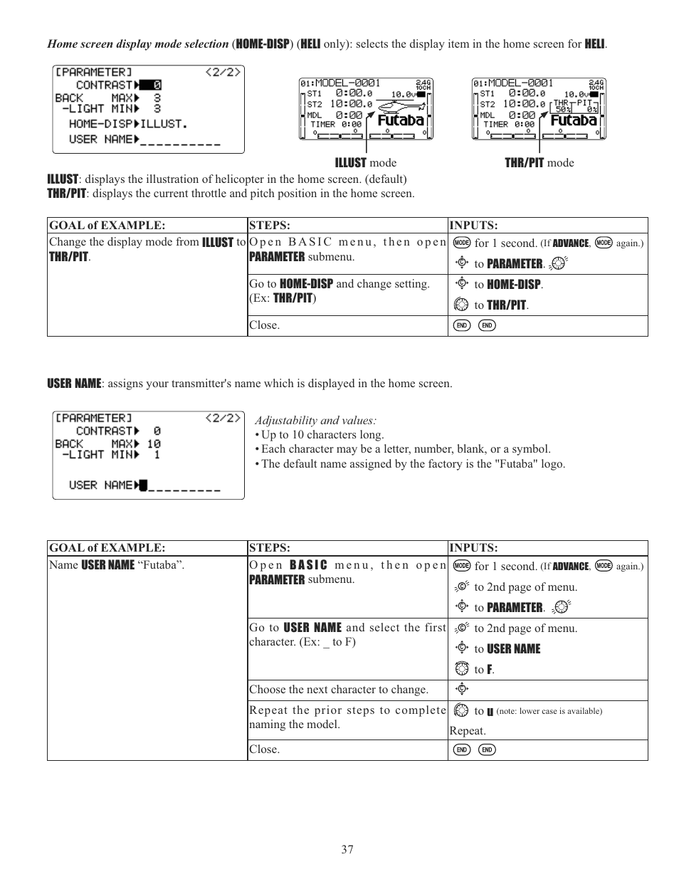Futaba 10CG 2.4GHz User Manual | Page 37 / 119