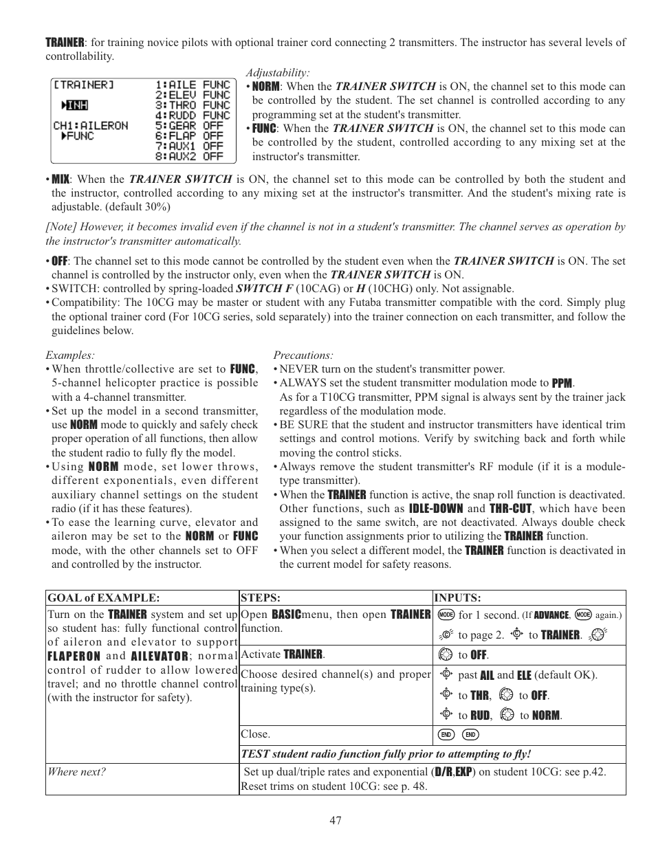 Futaba 10CG 2.4GHz User Manual | Page 47 / 119