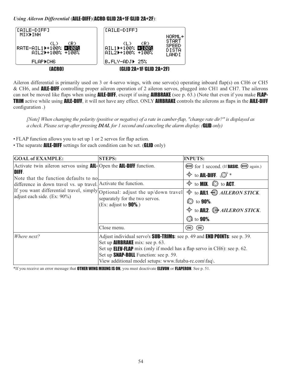 Futaba 10CG 2.4GHz User Manual | Page 54 / 119