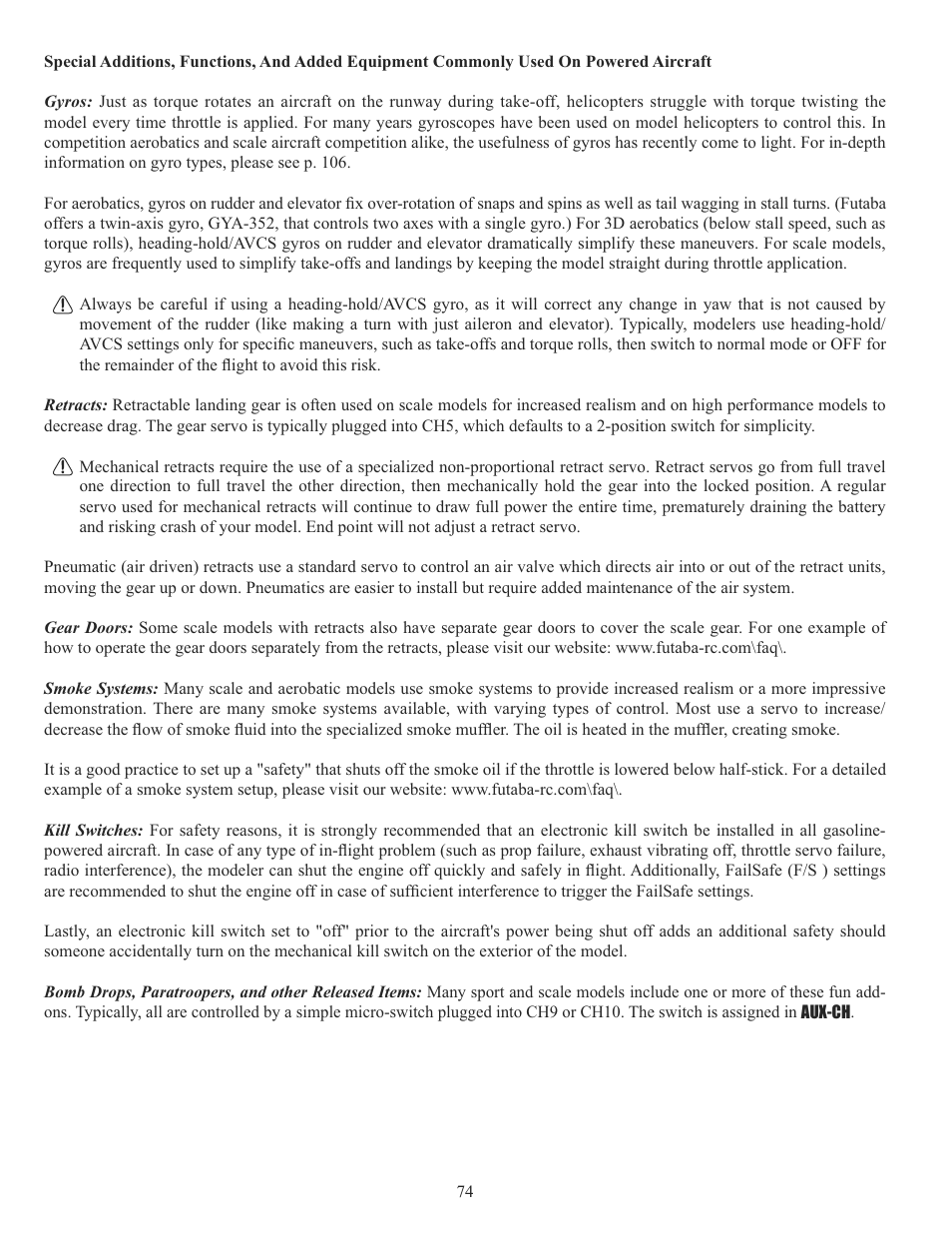 Futaba 10CG 2.4GHz User Manual | Page 74 / 119