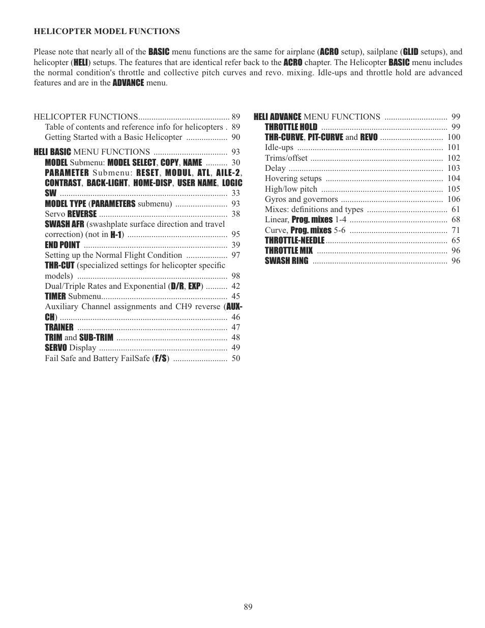 Futaba 10CG 2.4GHz User Manual | Page 89 / 119