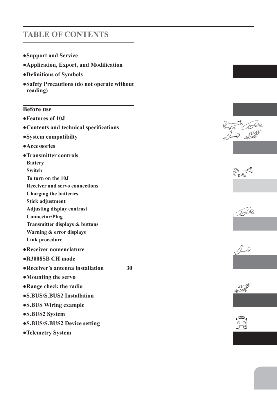 Futaba 10J User Manual | Page 3 / 175