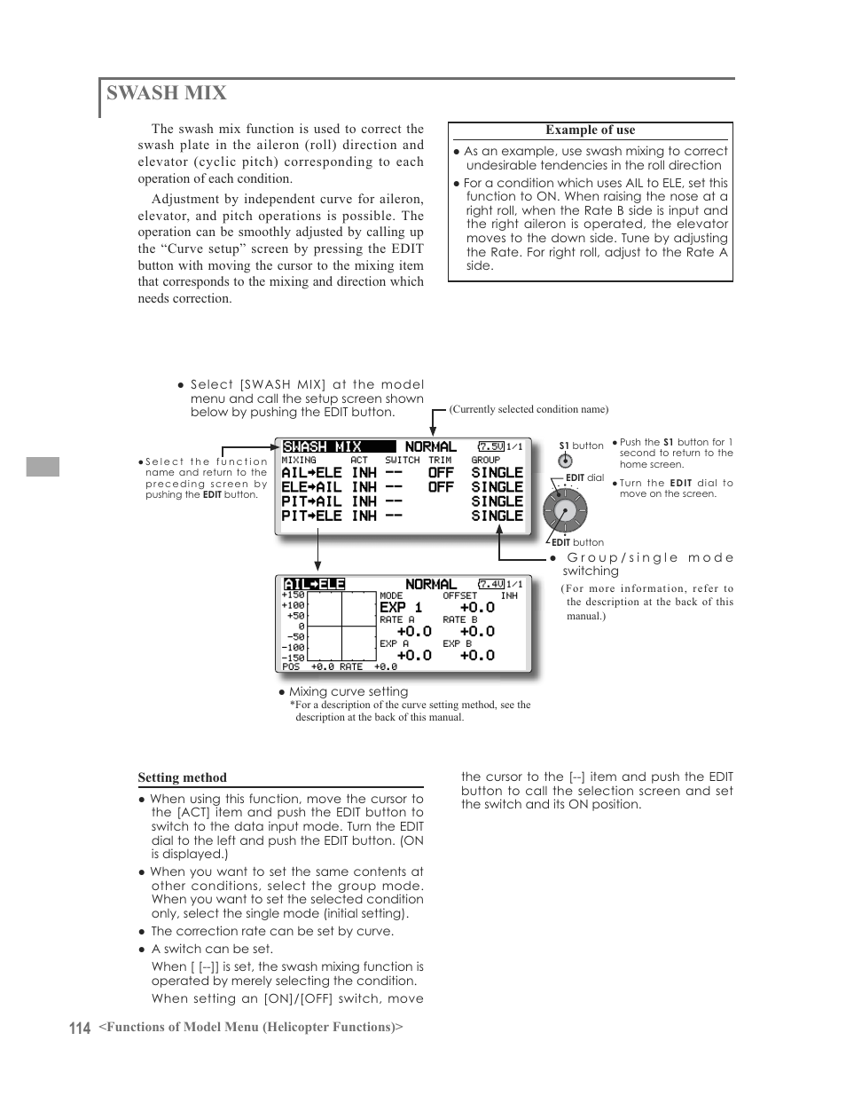 Swash mix | Futaba 12FG User Manual | Page 114 / 127