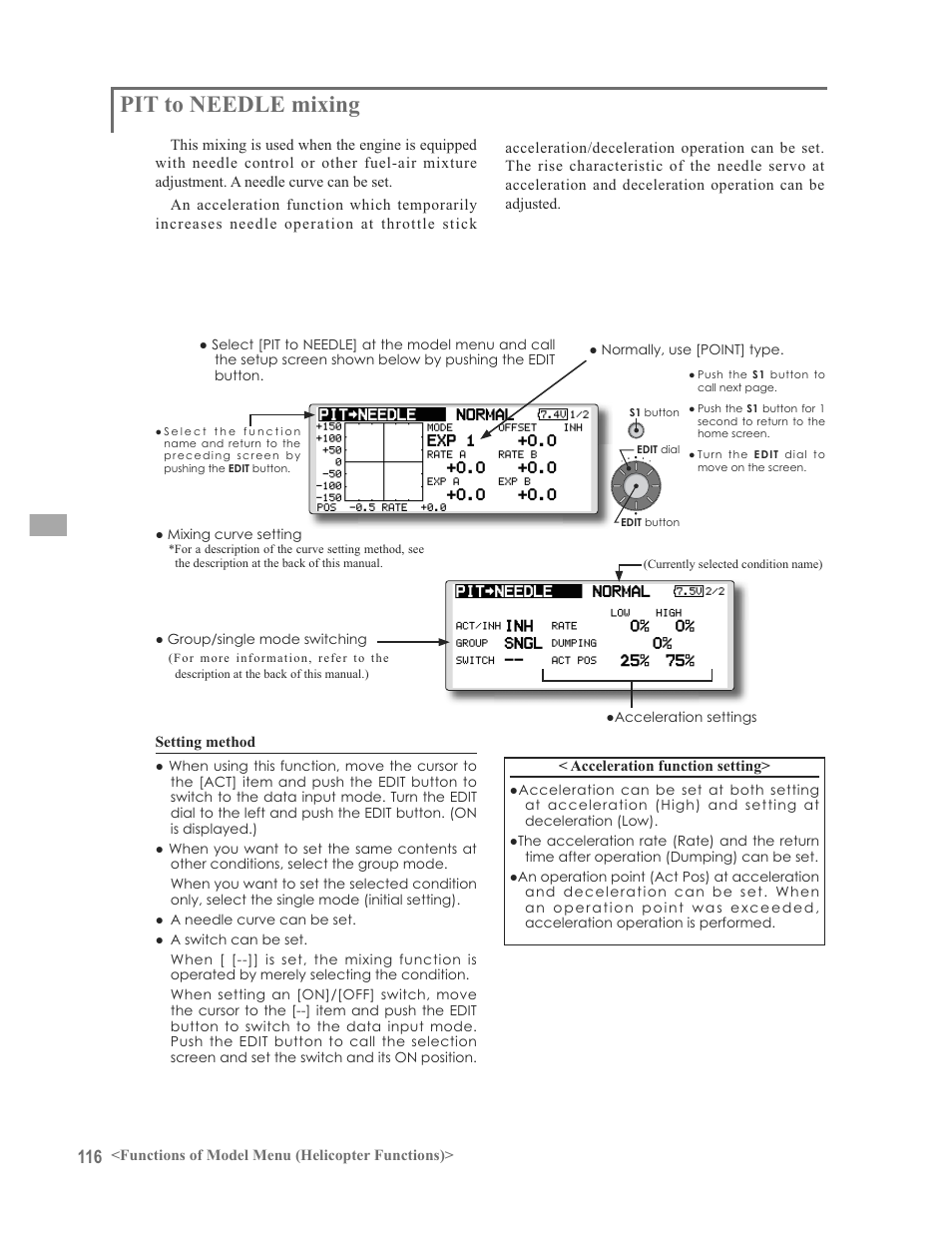 Pit to needle mixing | Futaba 12FG User Manual | Page 116 / 127