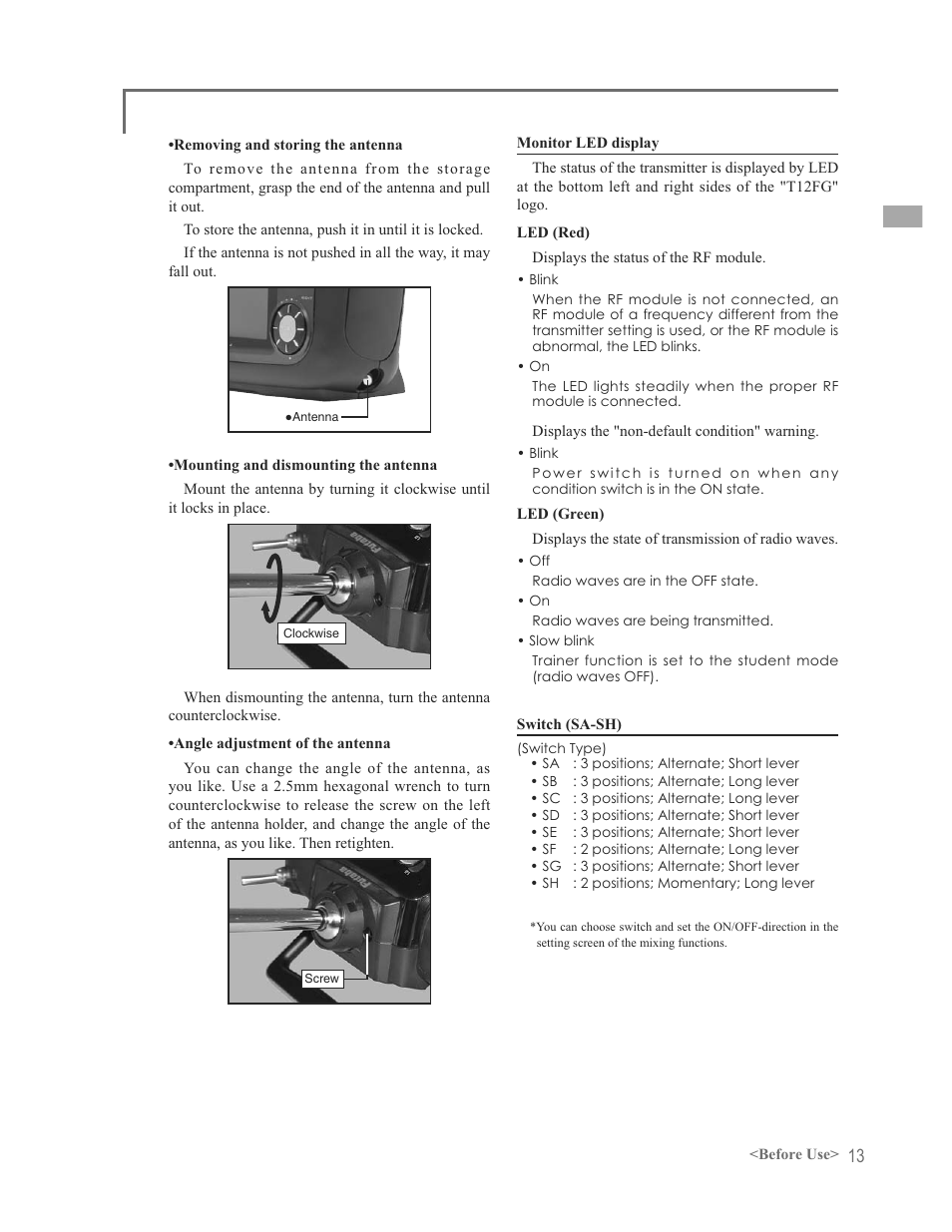 Futaba 12FG User Manual | Page 13 / 127
