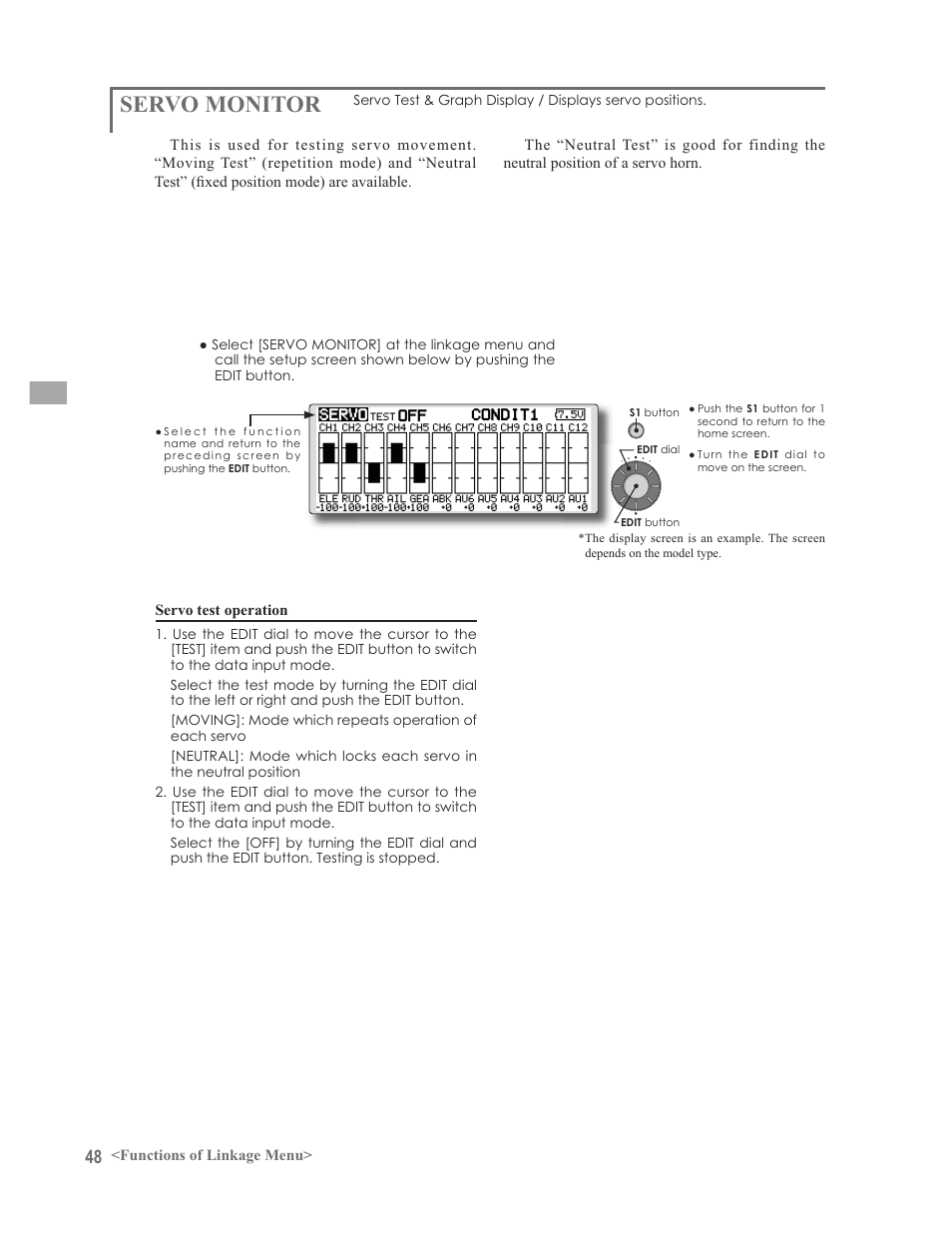 Servo monitor | Futaba 12FG User Manual | Page 48 / 127