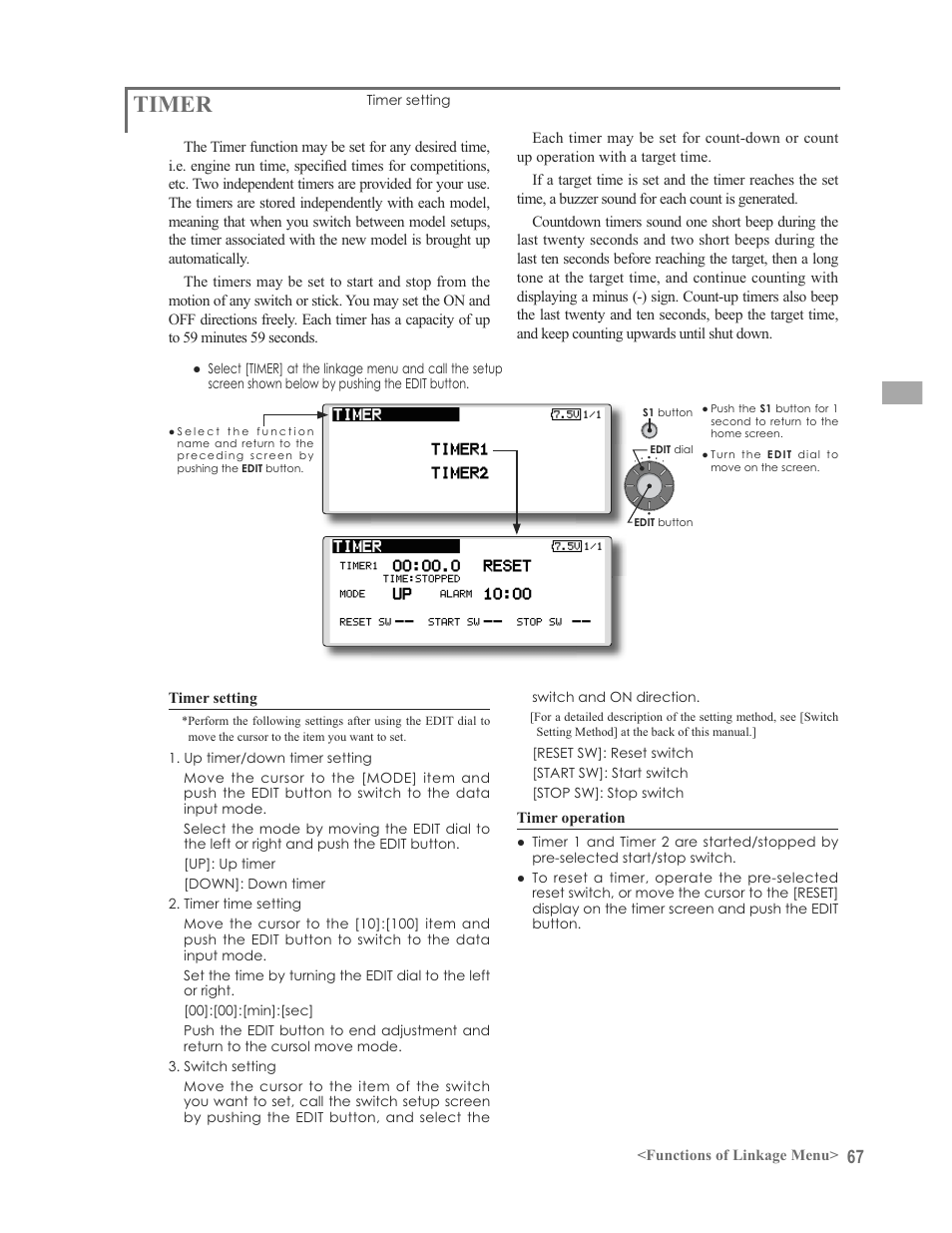 Timer | Futaba 12FG User Manual | Page 67 / 127