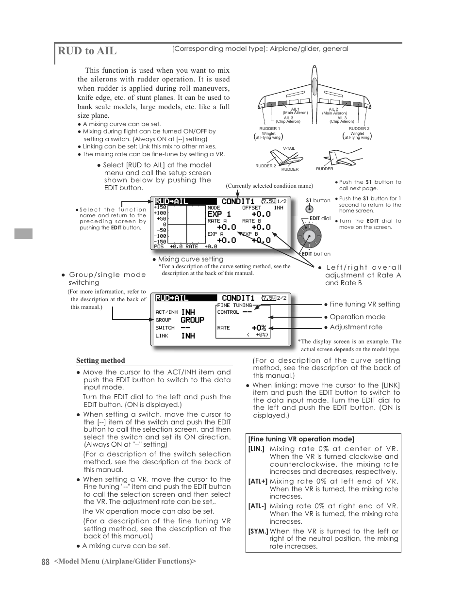 Rud to ail | Futaba 12FG User Manual | Page 88 / 127