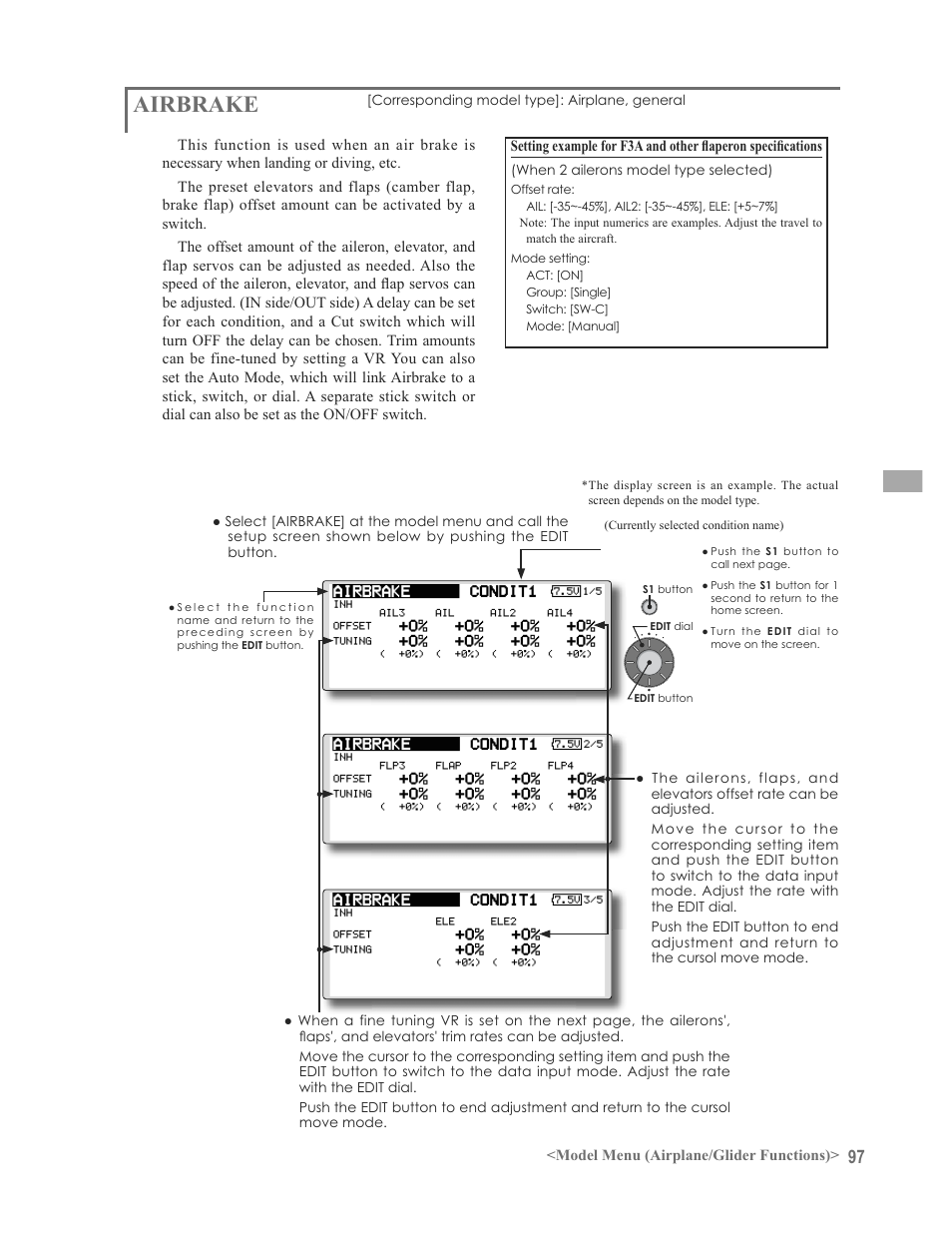 Airbrake | Futaba 12FG User Manual | Page 97 / 127